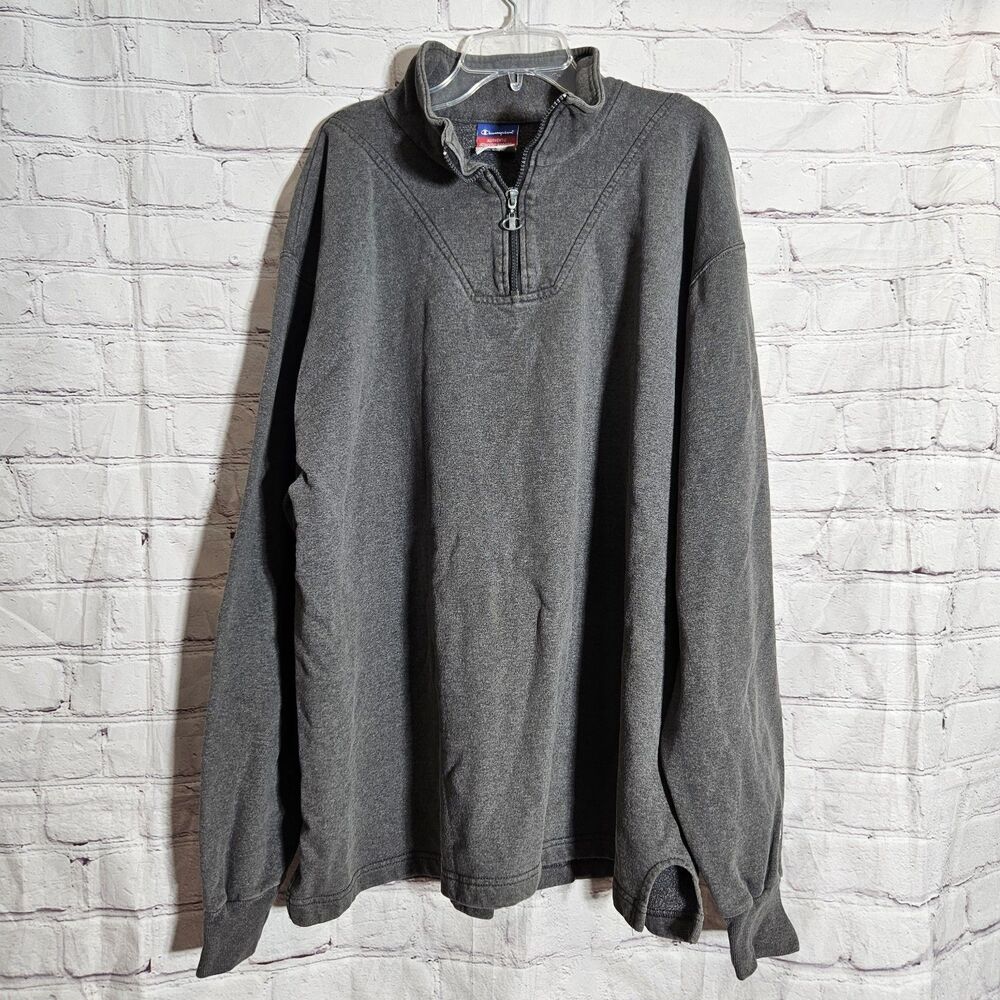 VTG Champion Mens Size XXL Authentic Athletic Apparel ¼ Zip Pullover Sweater